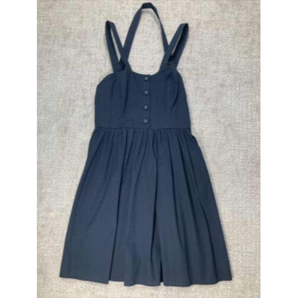 Dress I Love H81 Nautical Navy Blue Strappy Button Front Sundress Size S